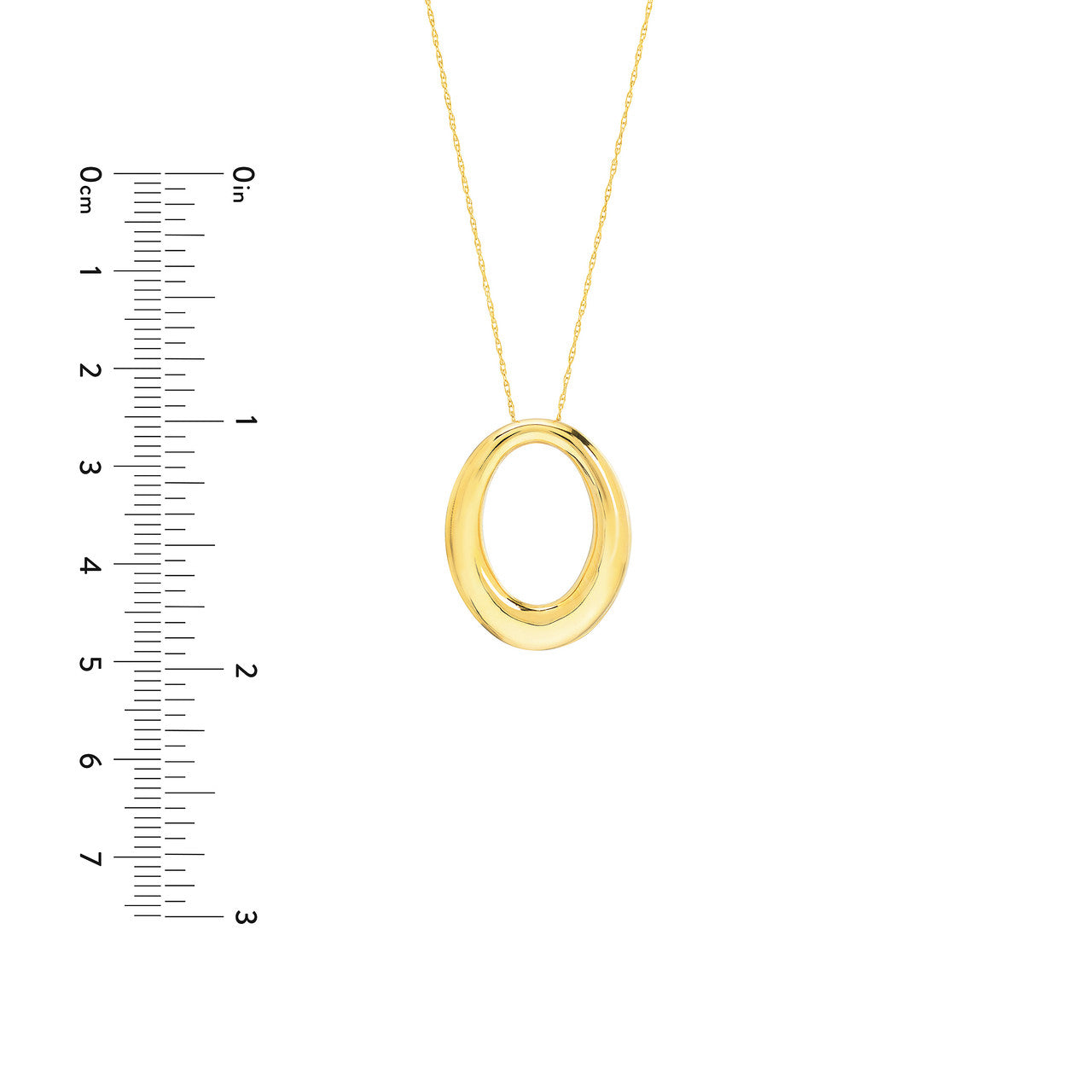 Tapered puffy oval pendant necklace by My Store, featuring a sleek design and elegant finish on a delicate chain.