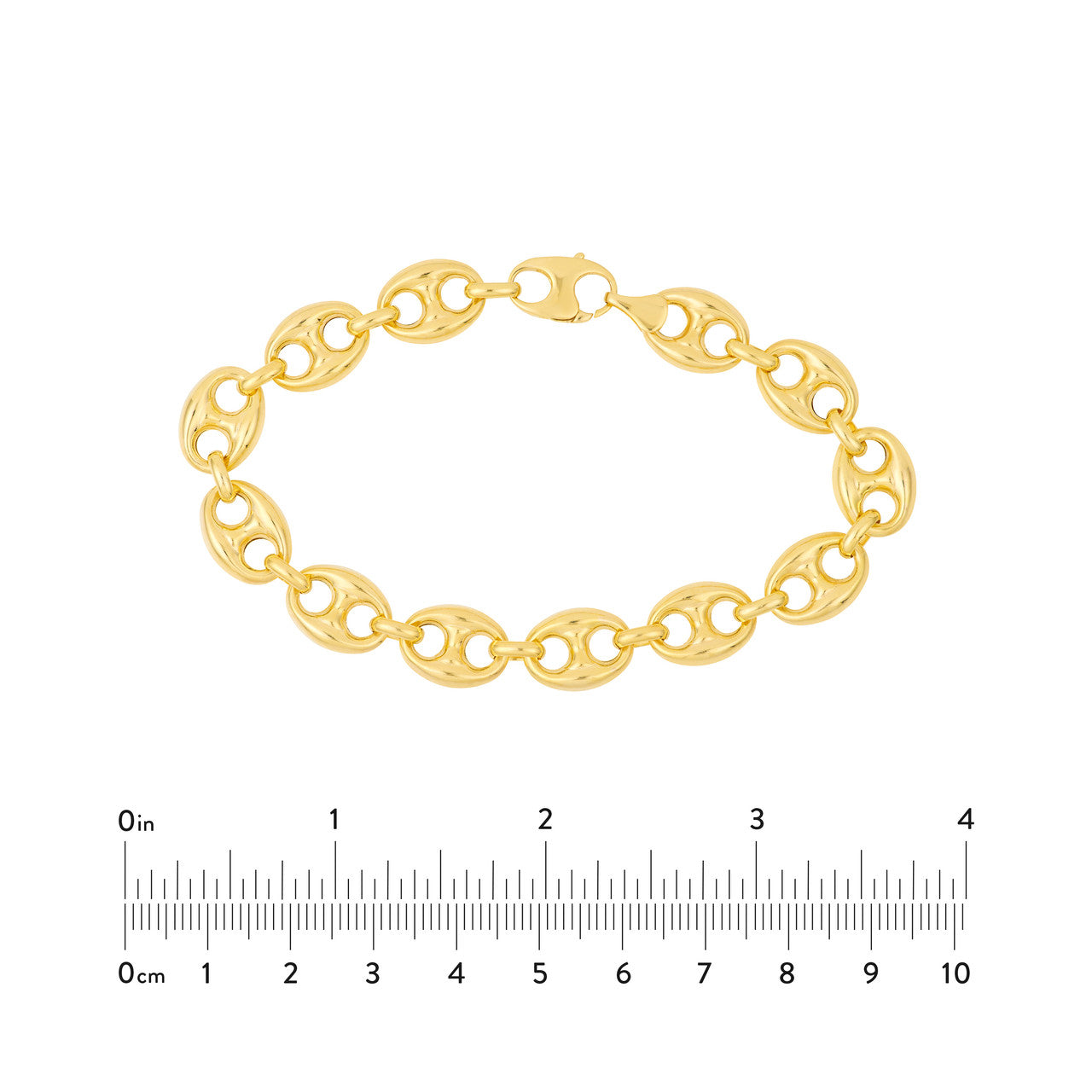 10mm 14K gold puff mariner chain bracelet, elegant everyday design