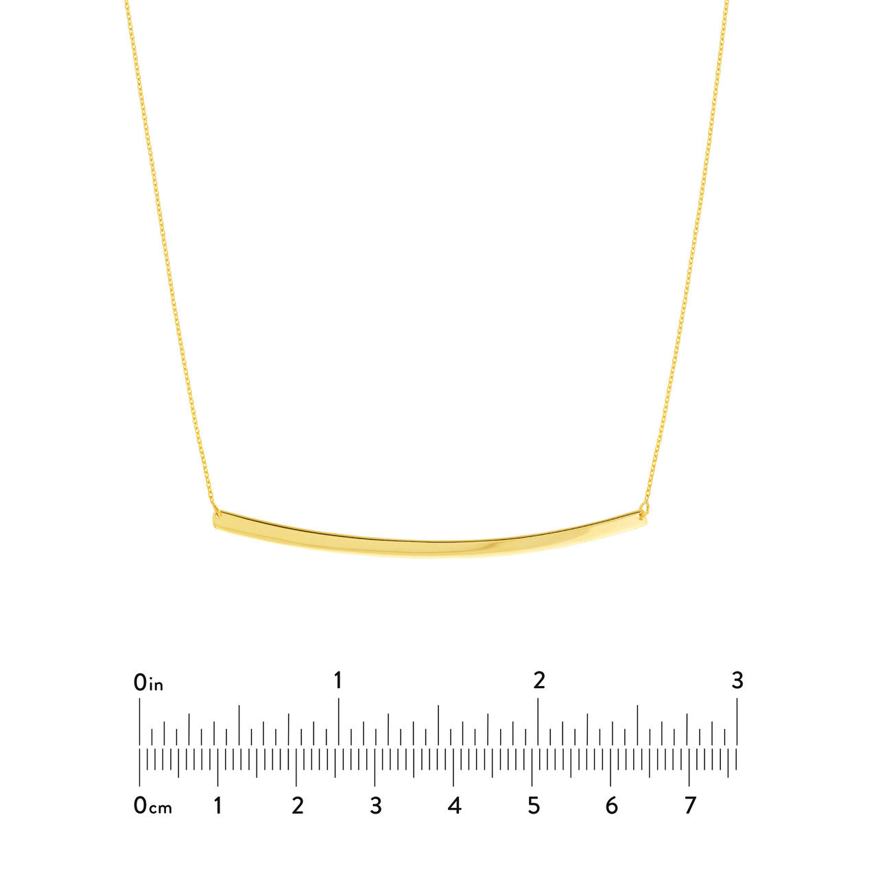 Thin Curved Bar Adjustable Necklace 18