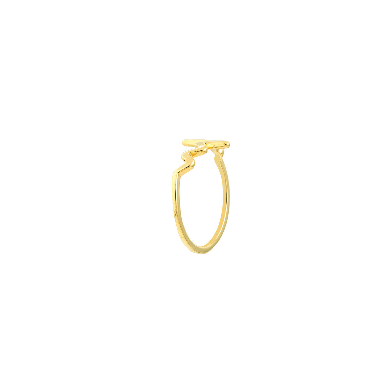 My Store Heartbeat Ring with a unique pulse design and variable size, set against a soft background.