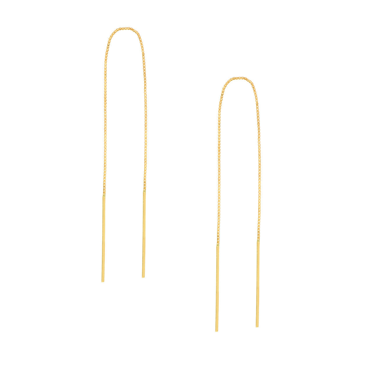 14K gold chain threader earrings
