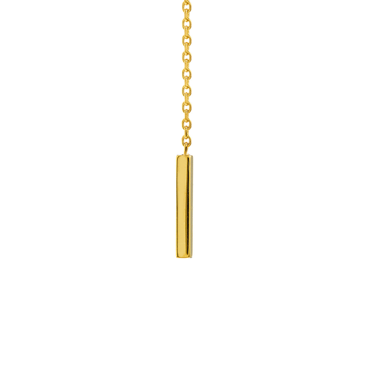 14K gold double staple bar dangle earrings, alternate view