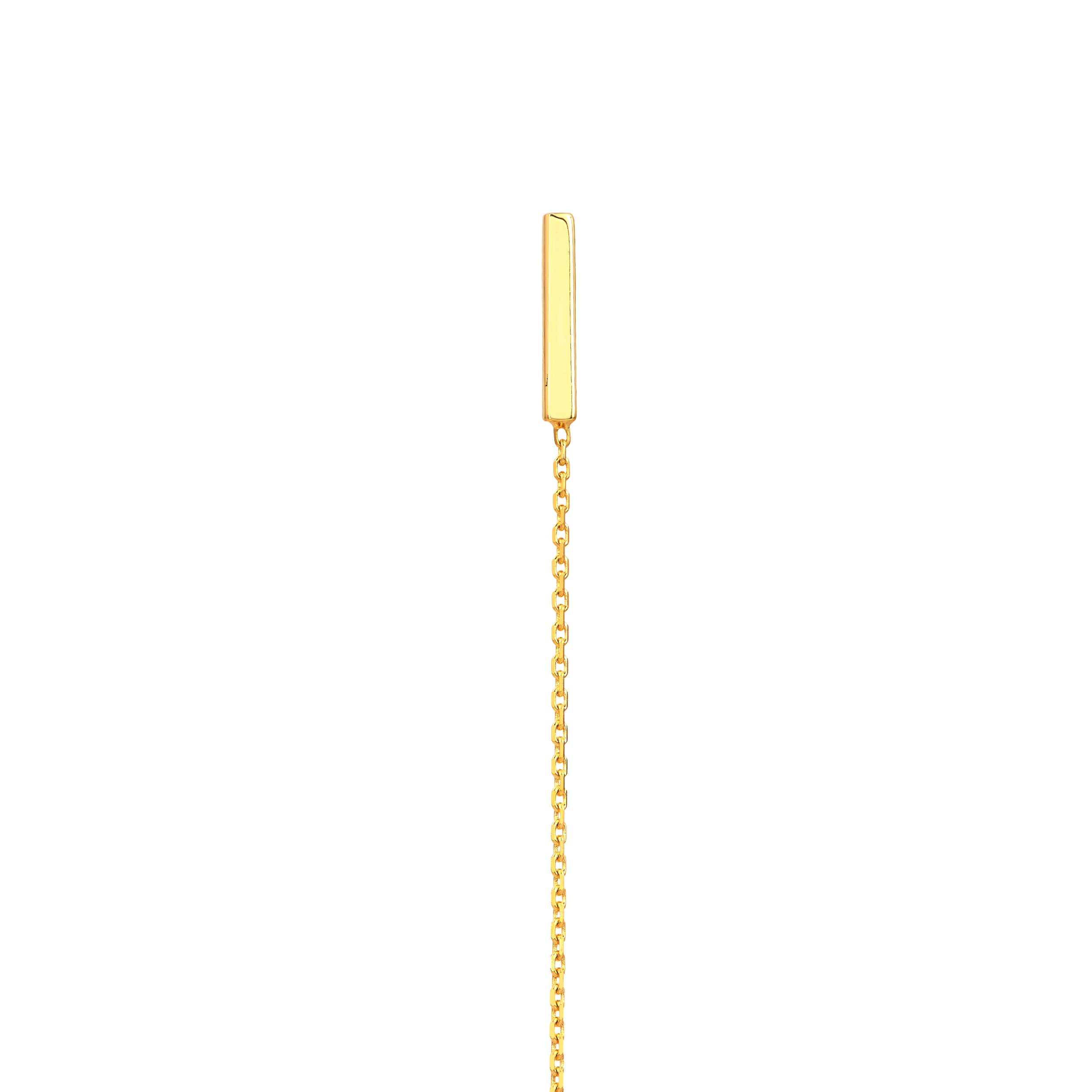 14K gold front-to-back staple bar earrings, alternate view