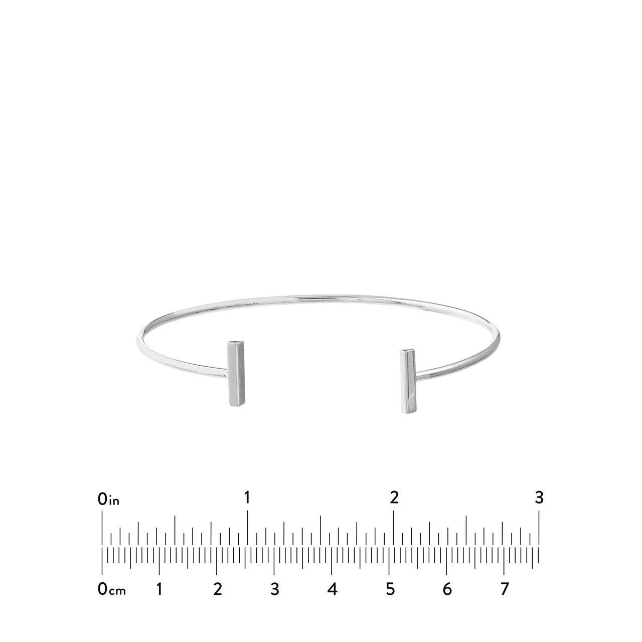 Staple Bar Cuff Bangle - white Gold 3
