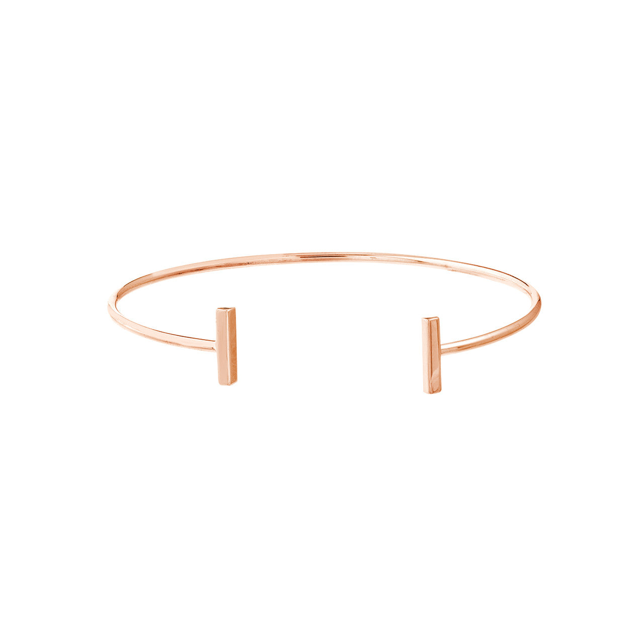 Staple Bar Cuff Bangle - Rose Gold 4