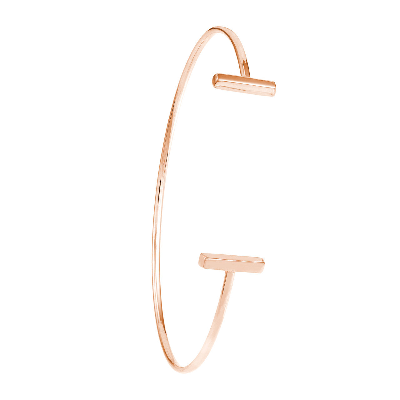 Staple Bar Cuff Bangle - Rose Gold 6