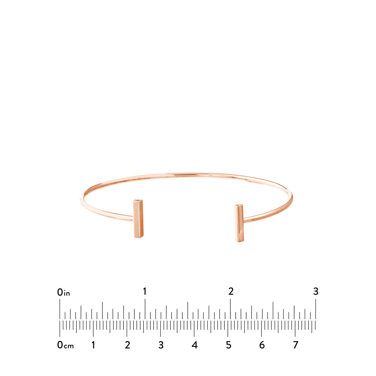 Staple Bar Cuff Bangle - Rose Gold 7