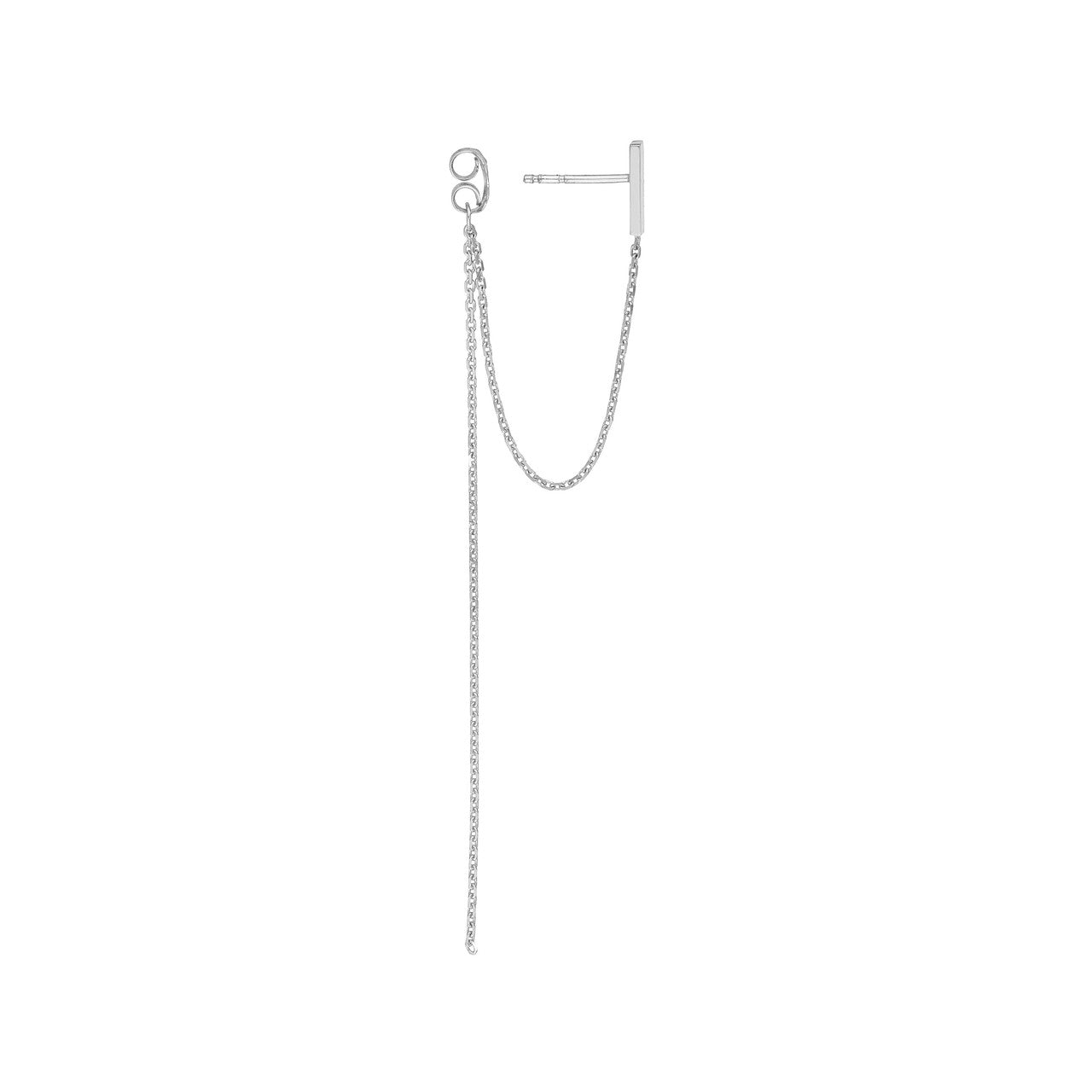 Front to back staple bar drop chain earrings by My Store featuring a sleek design and elegant gold-tone finish.