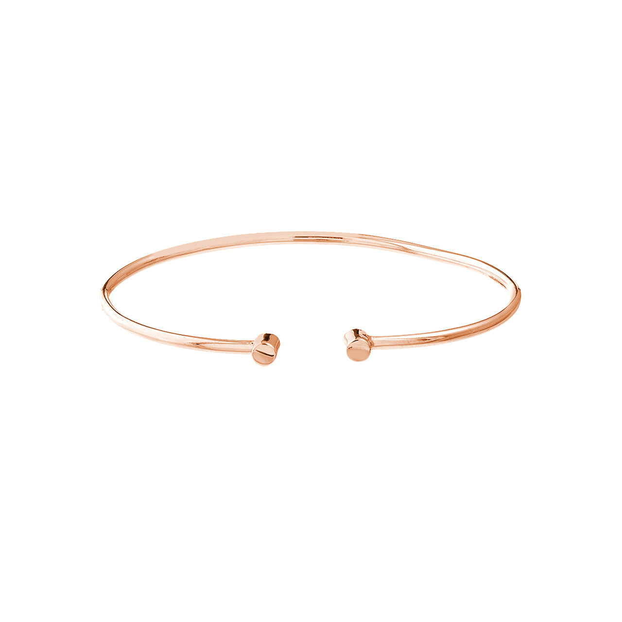 14K rose gold Aphrodite cuff bangle with rounded ends