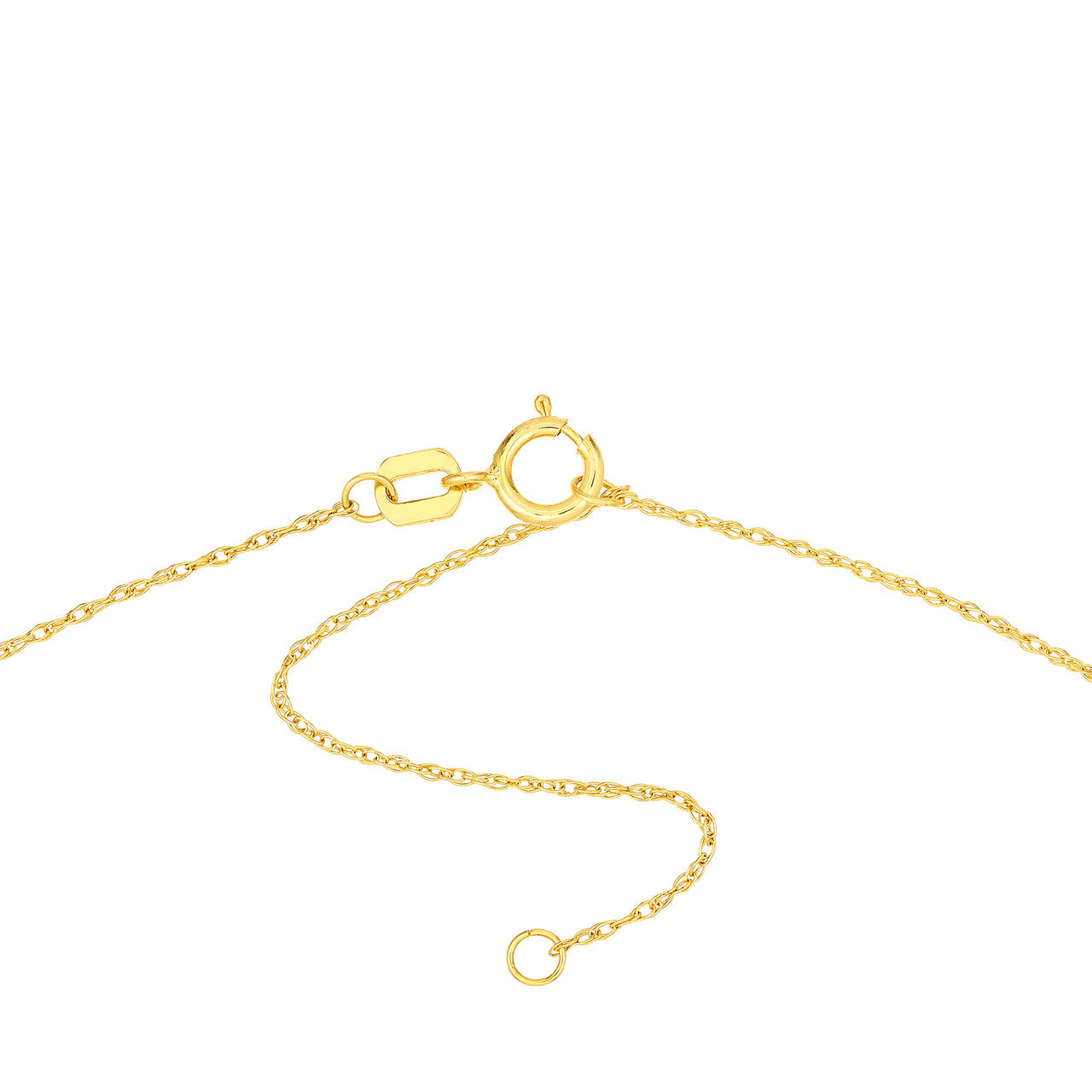 14K gold cutout heart mini disc necklace, close-up of the heart cutout