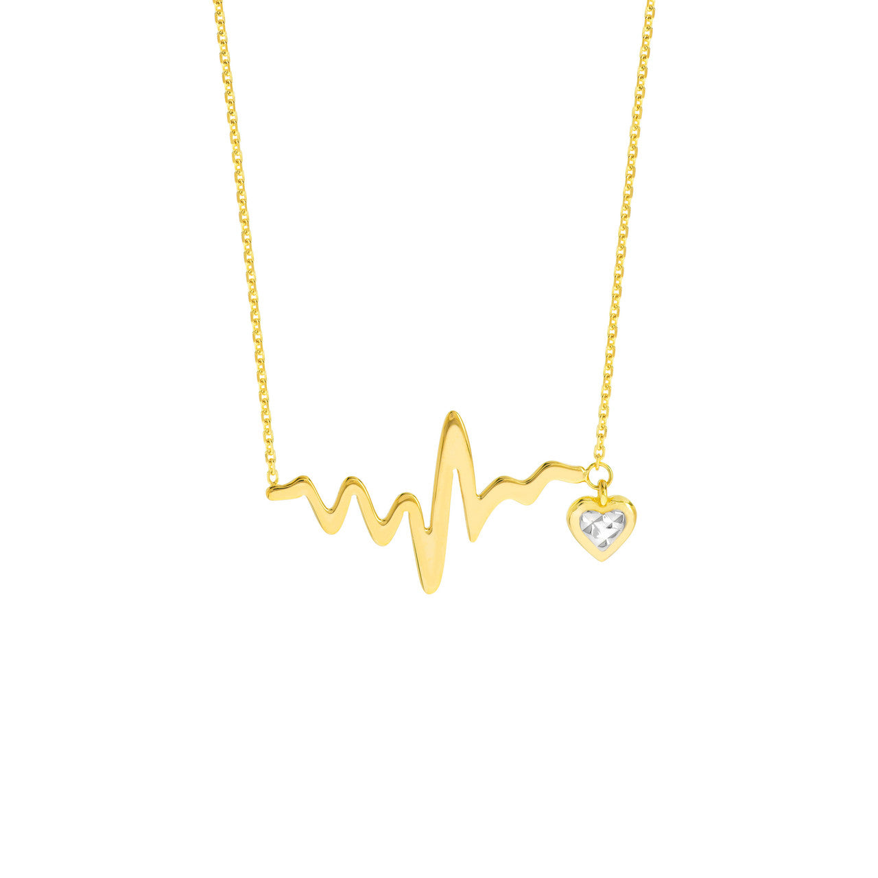 14K gold endless heart drop necklace