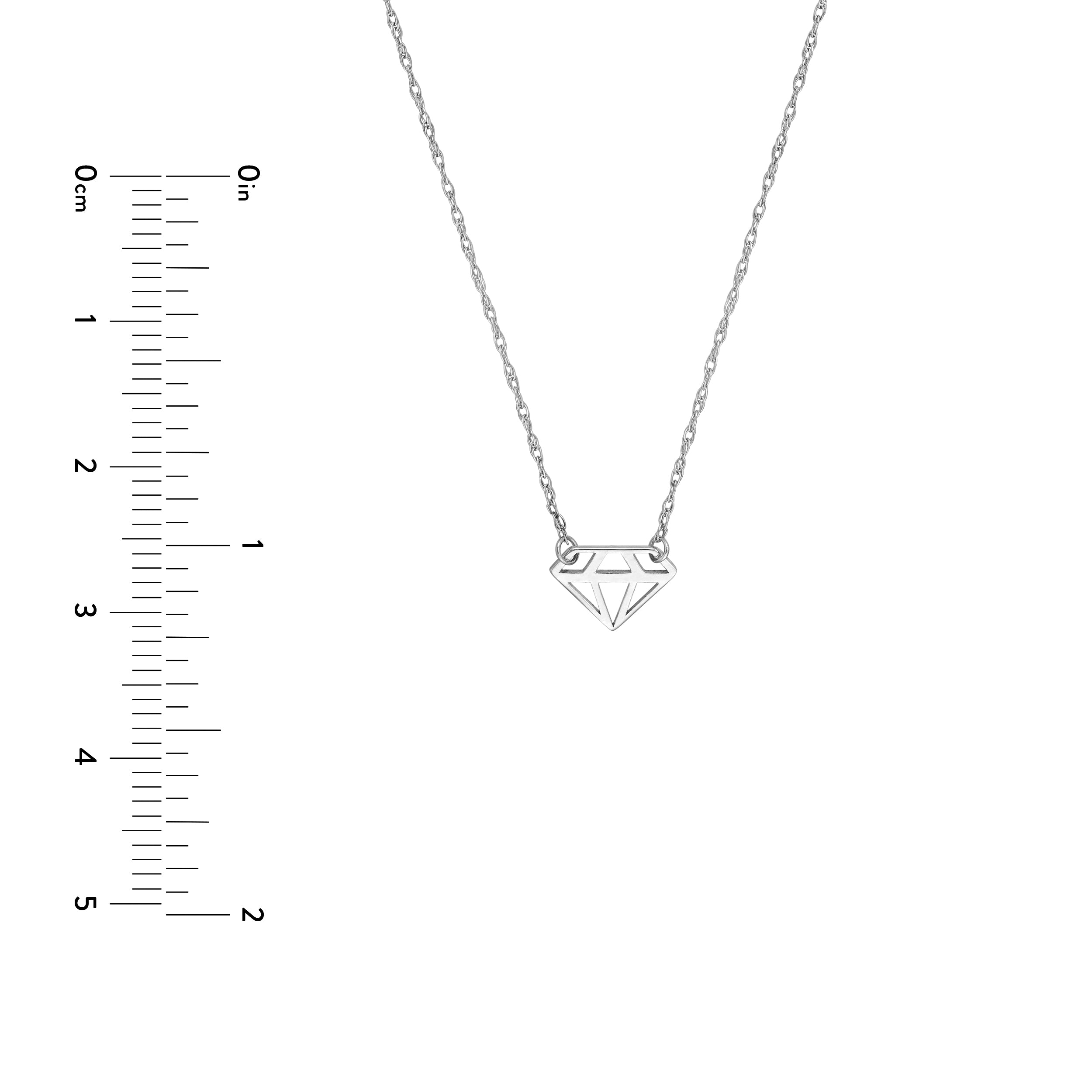 14K gold diamond-shaped adjustable necklace, second alternate view