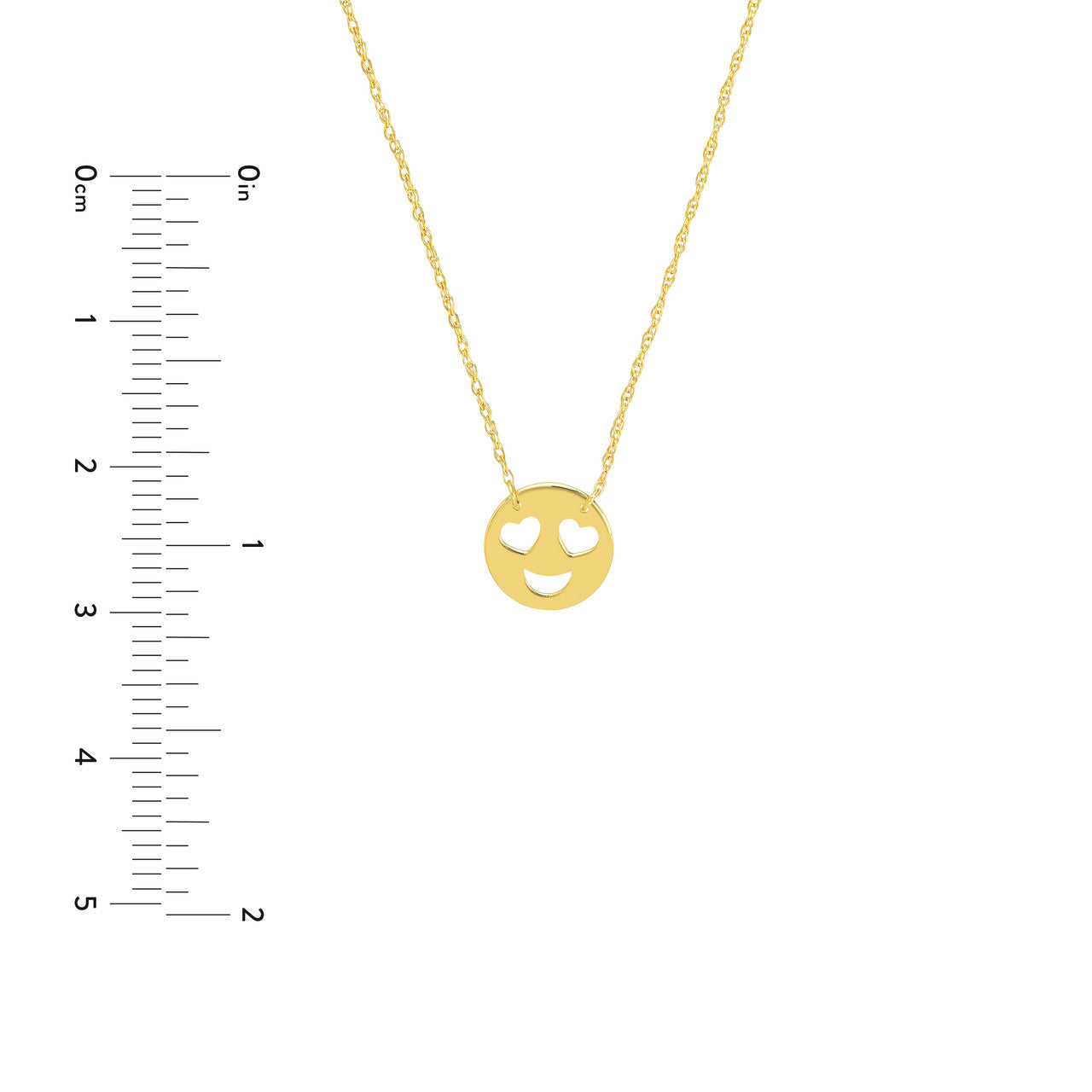 Mini Heart Face Adjustable Necklace size chart