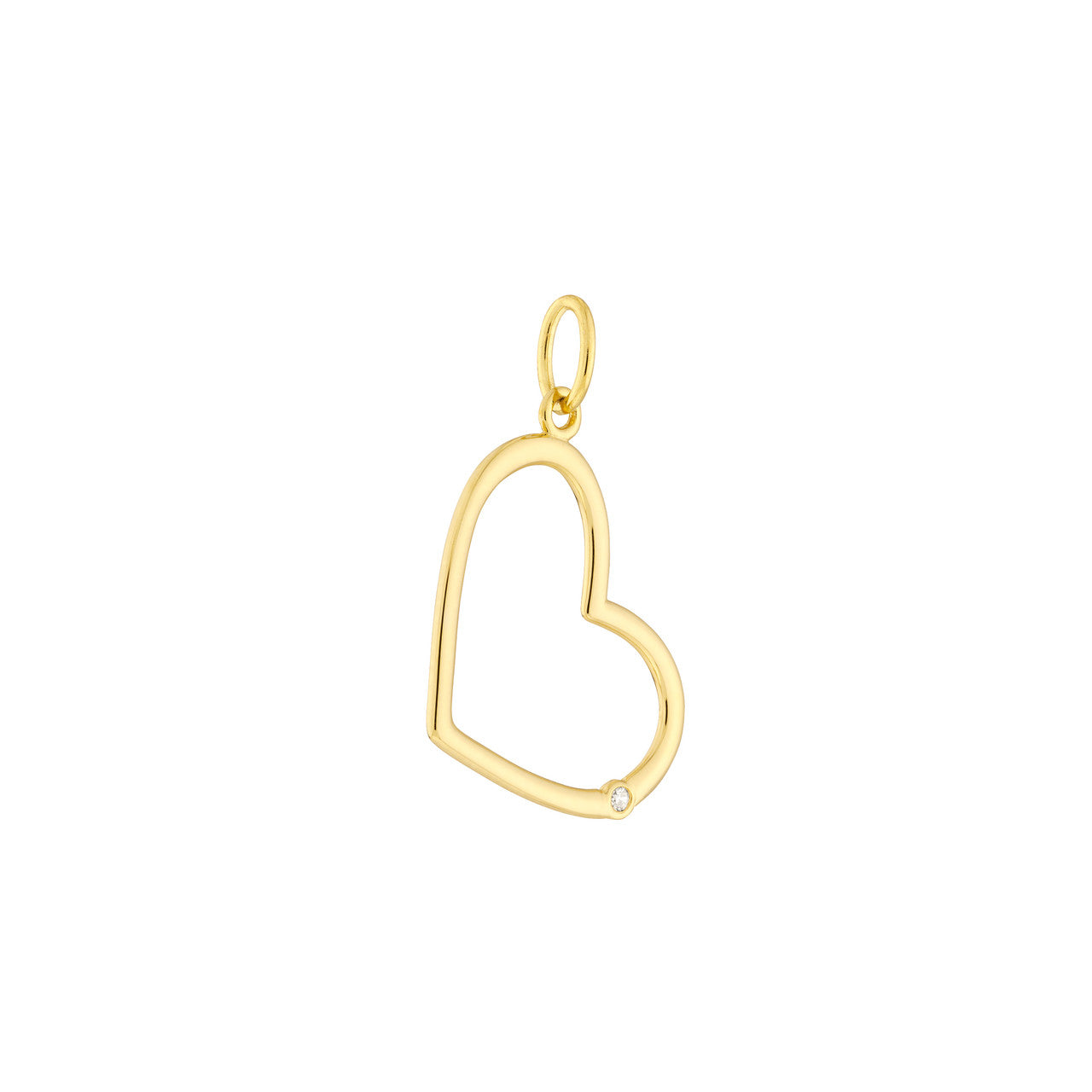 Tilted Open Heart Pendant with 1pt Diamond - VIA Jewelers