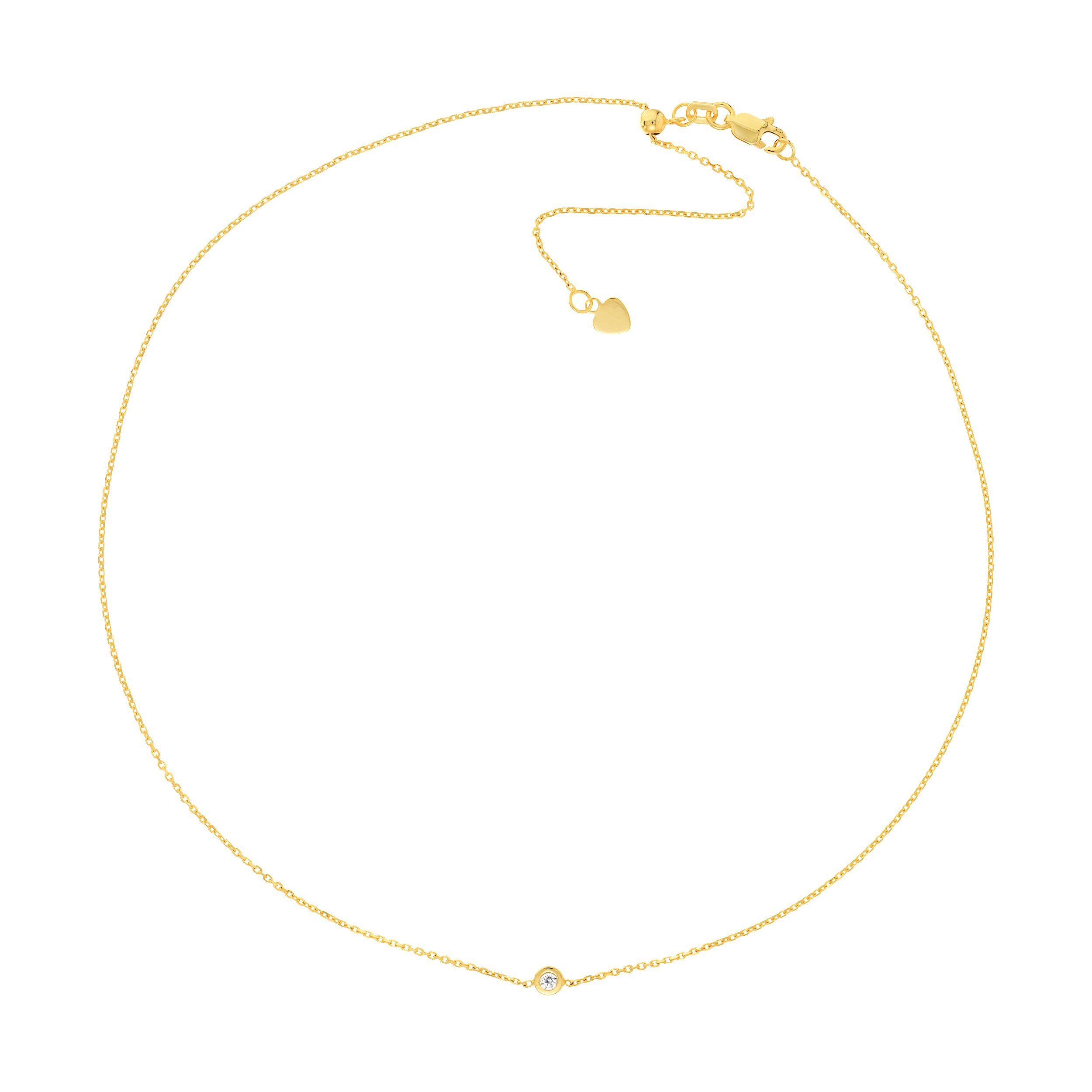 14K gold bezel set diamond choker
