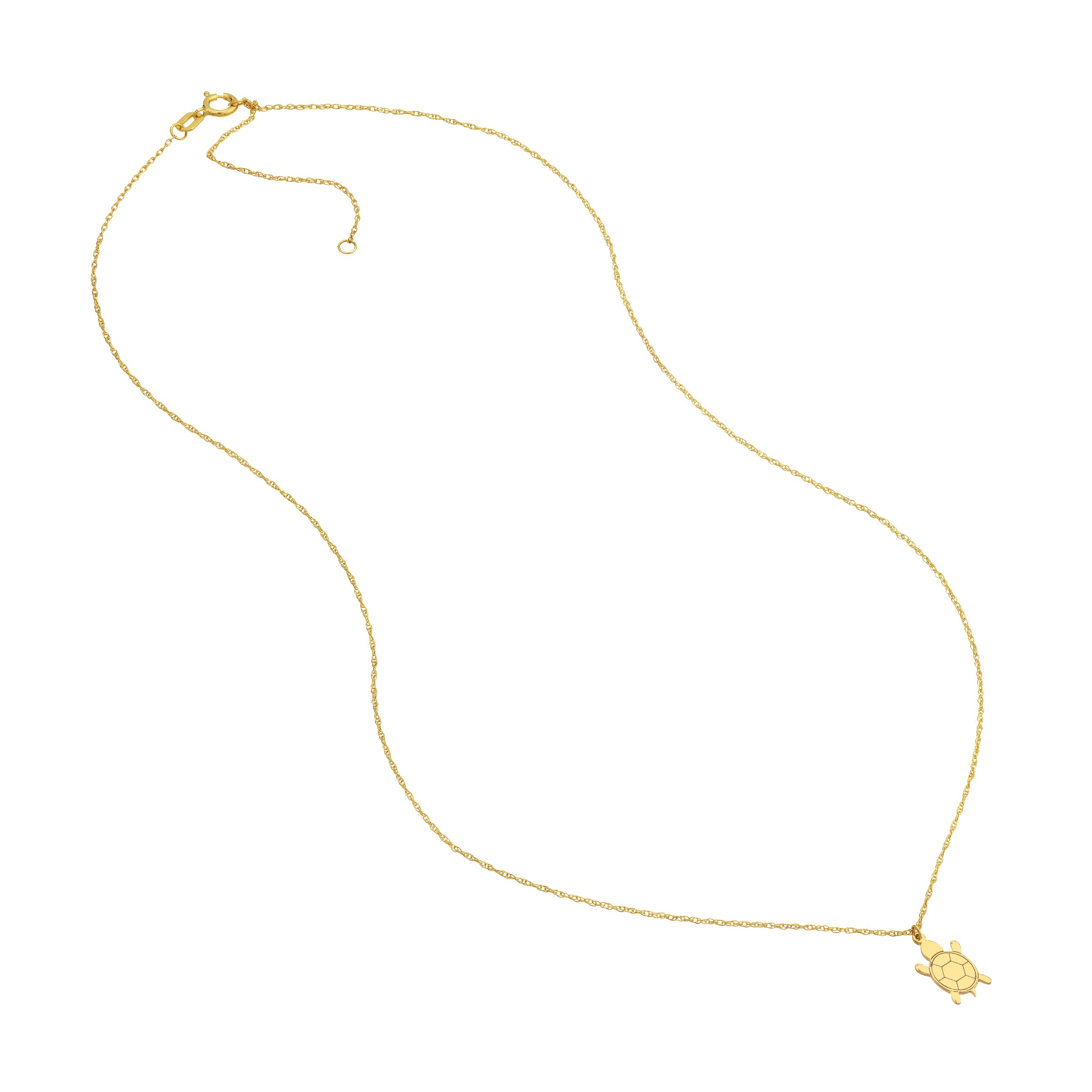 14K gold mini turtle pendant necklace, alternate view