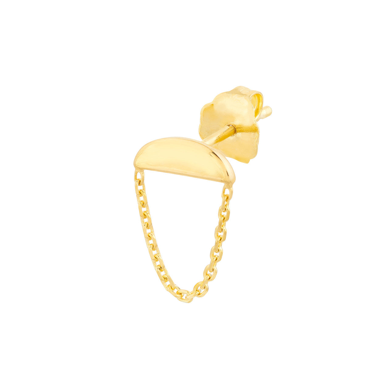 Simple Sunrise Stud Earrings with Chain Drape by My Store, featuring a delicate design and elegant chain detail.