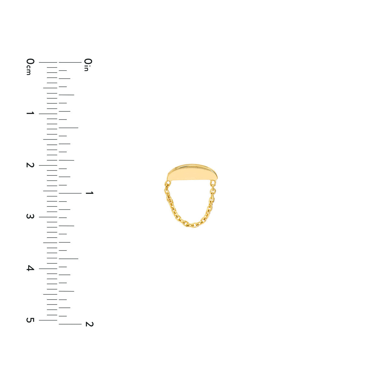 Gold sunrise stud earrings with delicate chain drape, showcasing a minimalist design by My Store.