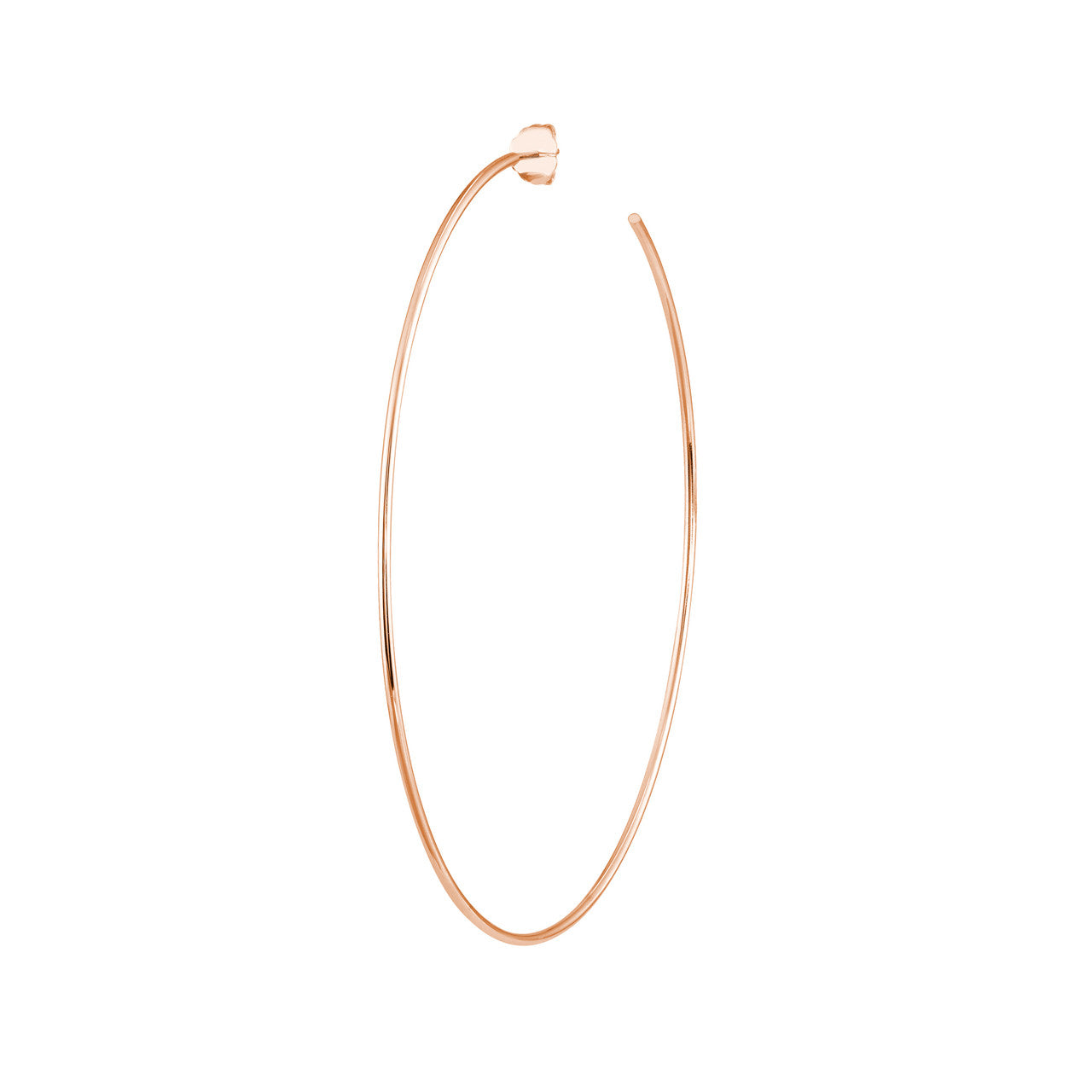 14K gold fine wire hoop post earrings on a white background