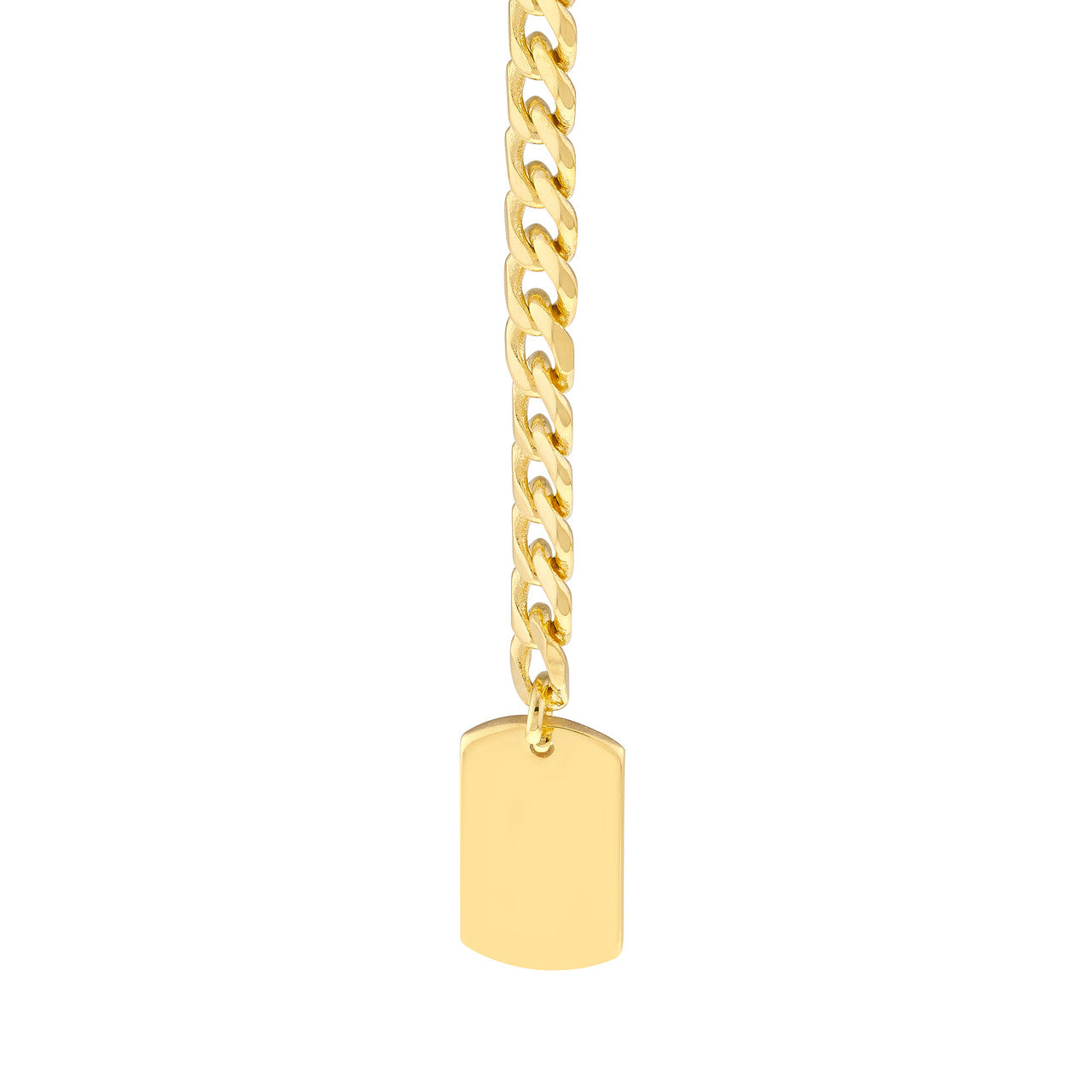 Tag on Curb Chain Drop Earrings