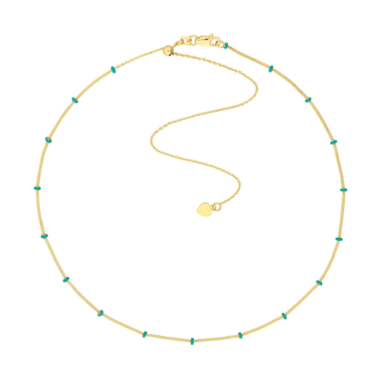 14K gold enamel Saturn chain choker