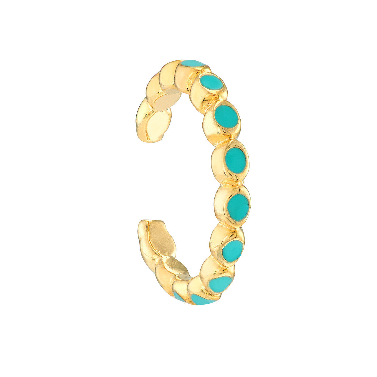 Turquoise Enamel Earring Cuffs