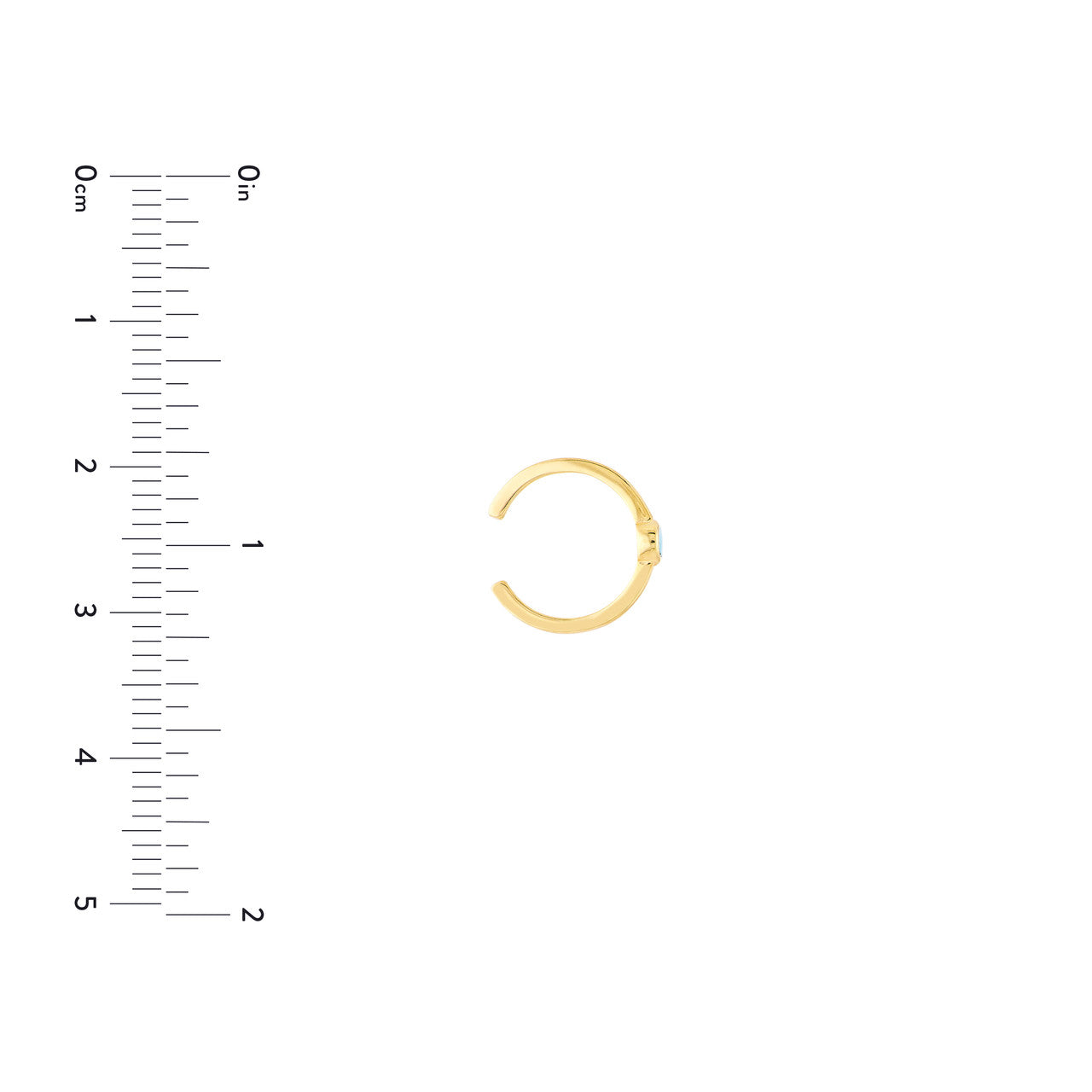 Turquoise Enamel Bezel Earring Cuffs size