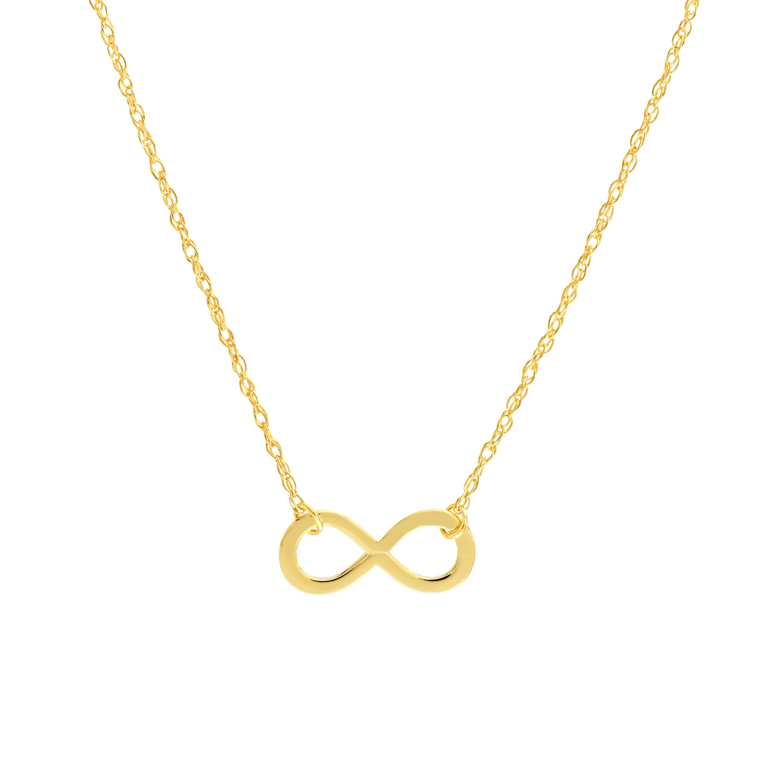 14K gold mini infinity pendant necklace