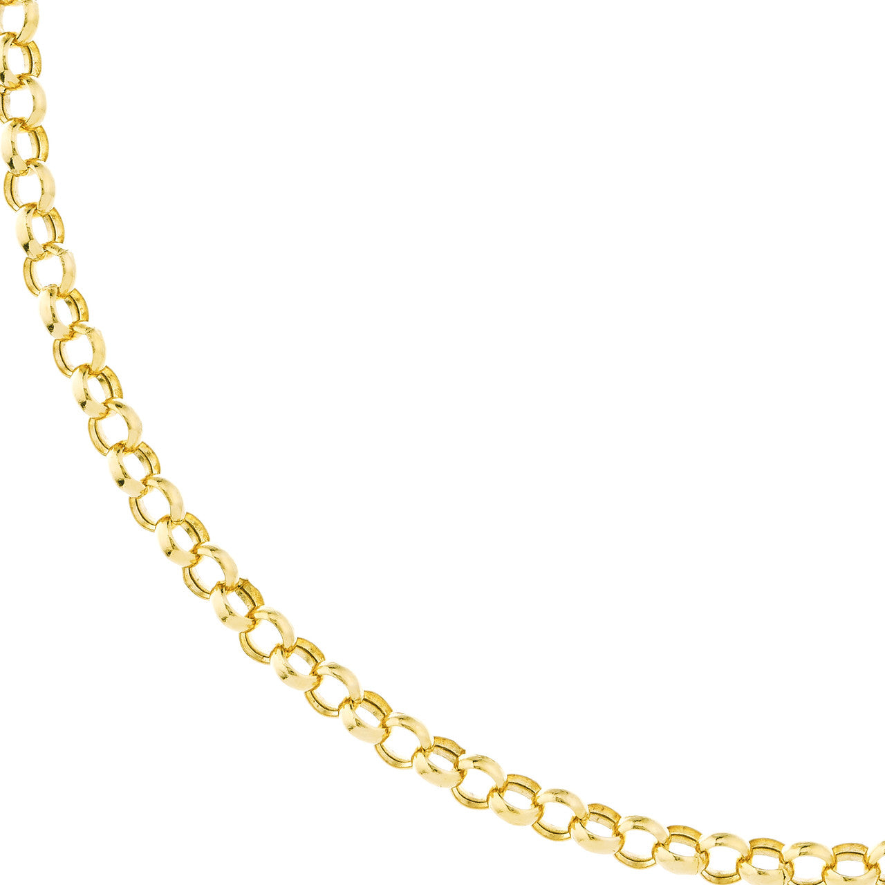 3.75mm 14K gold hollow rolo chain necklace with a polished link design