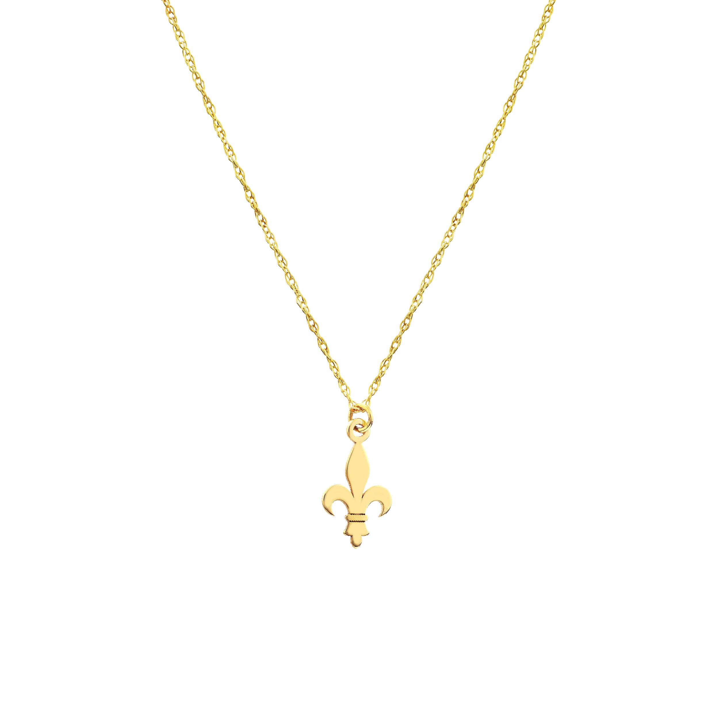 14K gold fleur-de-lis pendant necklace