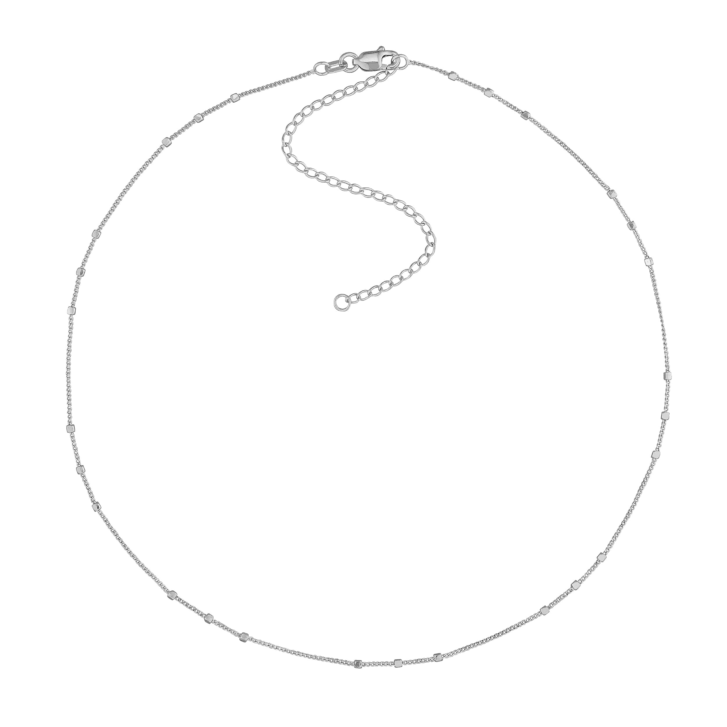 14K gold Saturn choker chain, side view