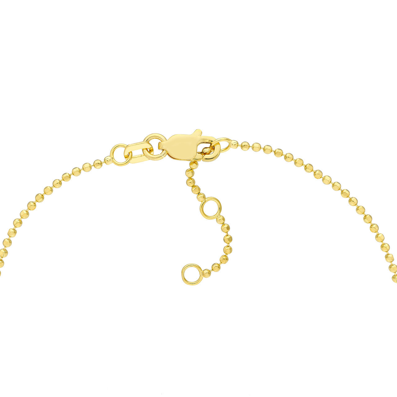 14K gold diamond dot beaded chain bracelet, alternate view