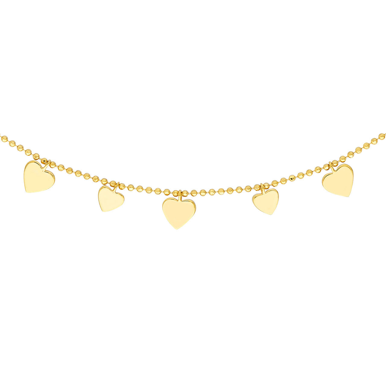 14K gold eternal hearts choker, alternate view