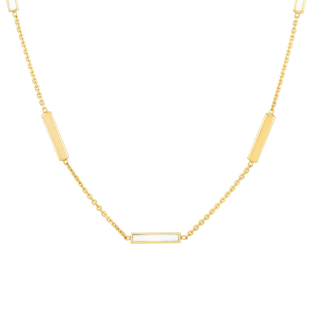 White Enamel Bar Necklace 2