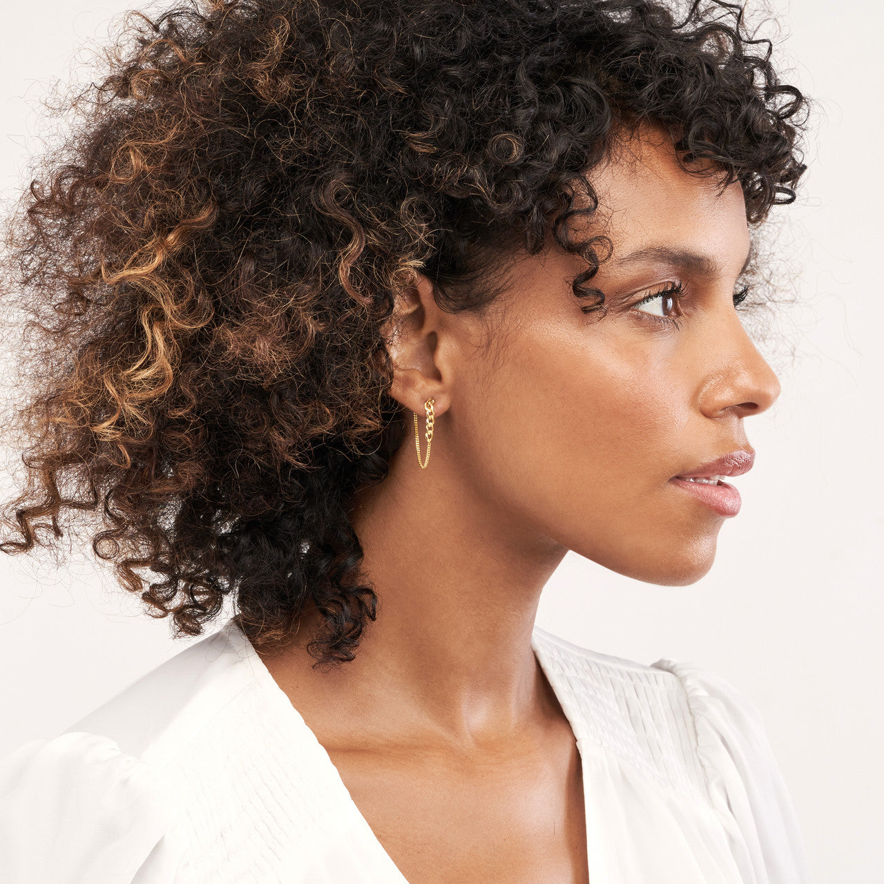 50/50 Curb Chain Front-to-Back Earrings