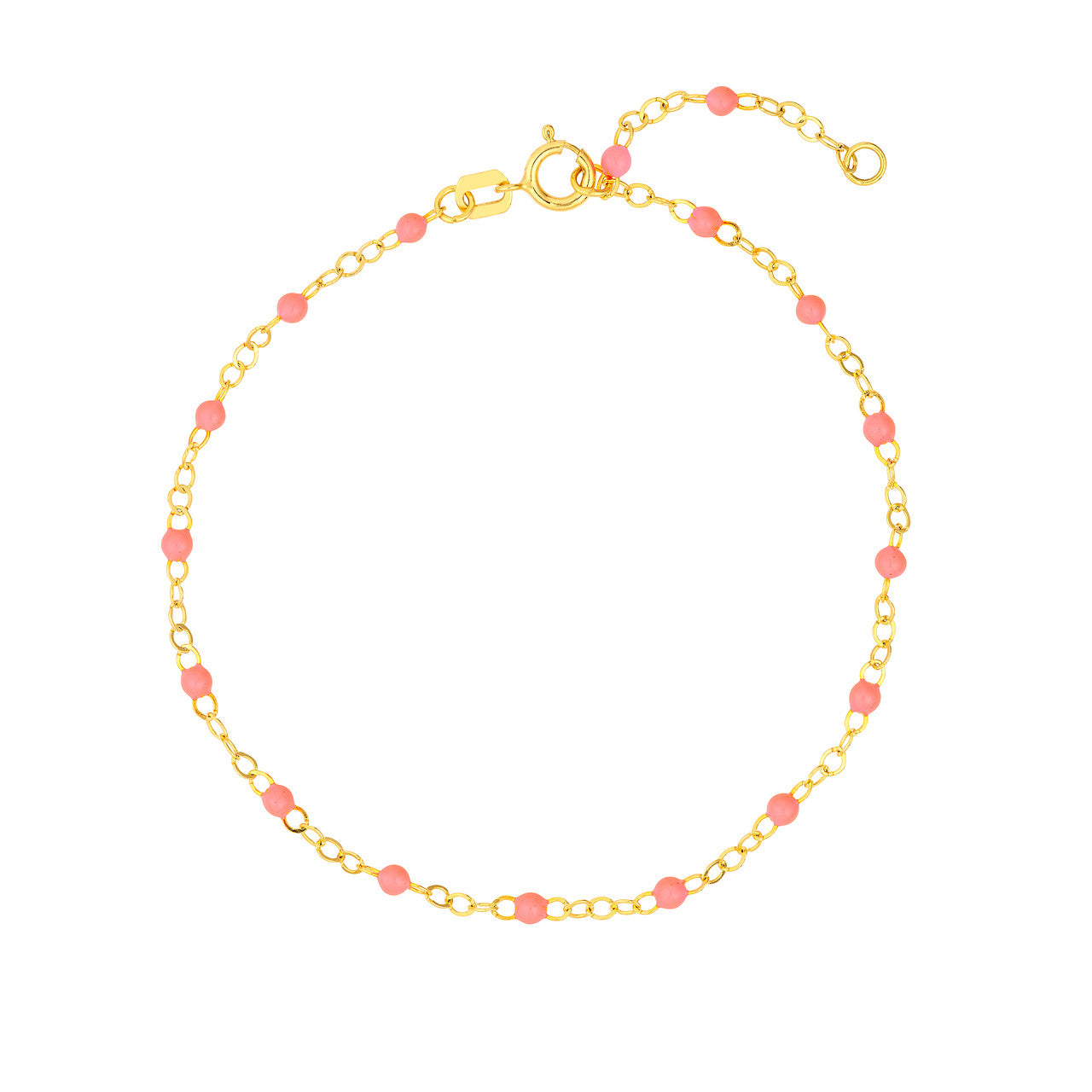 Baby Pink Enamel Bead Chain Bracelet