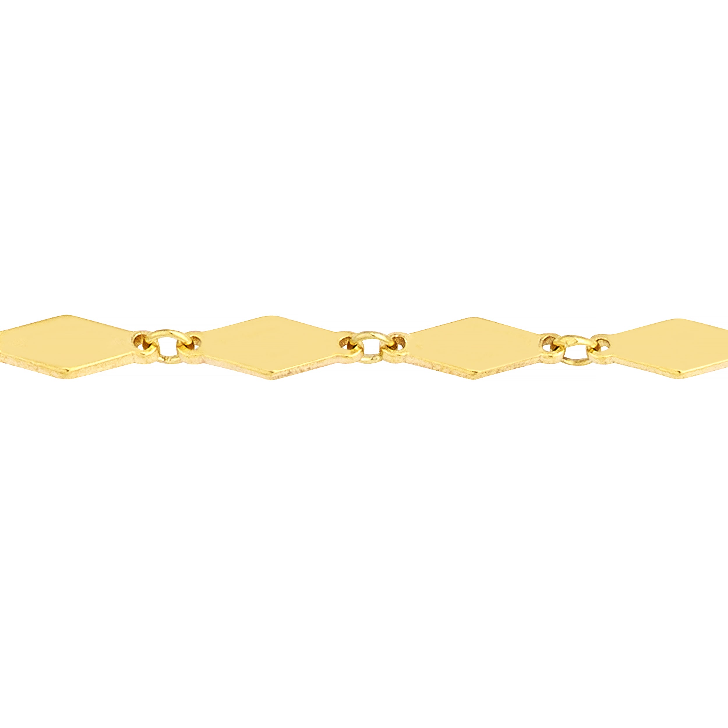 14K gold mirror lozenge link choker, alternate view