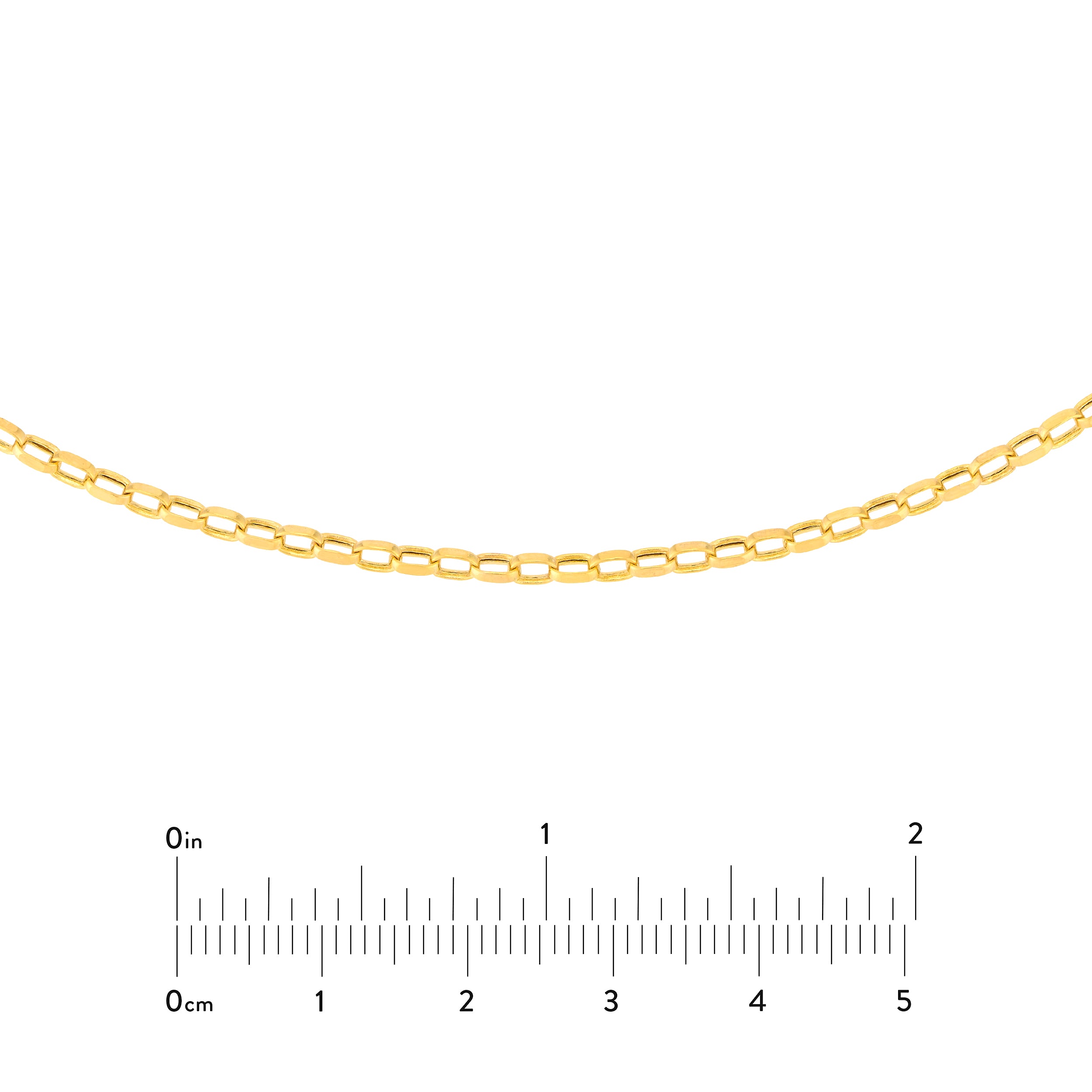 14K gold mini link choker, close-up of the links