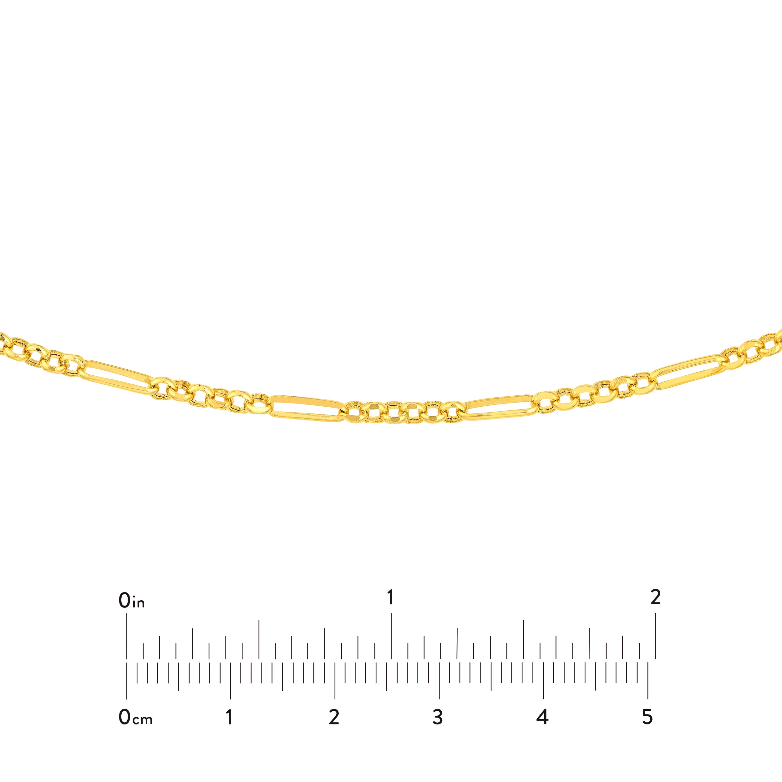 14K gold classic chain choker, close-up of the chain