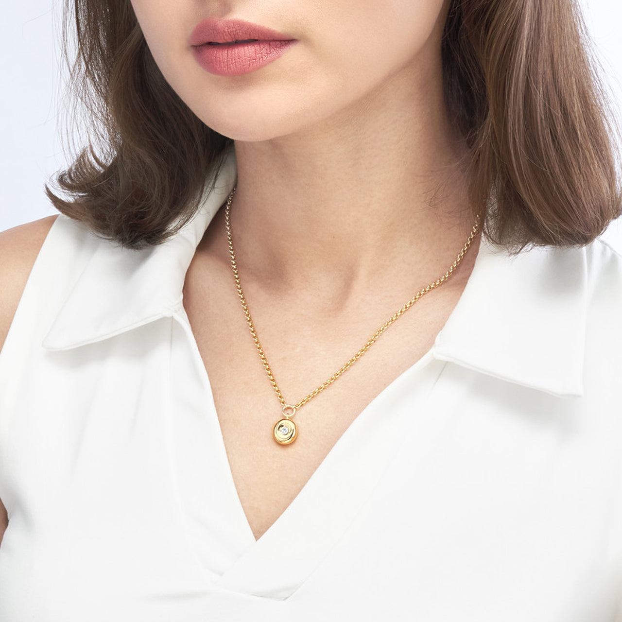 Diamond Donut Rolo Necklace