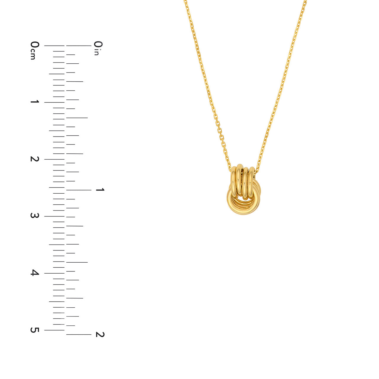 Simple Love Knot Pendant Cable Necklace by My Store, featuring an elegant intertwined design on a delicate chain.