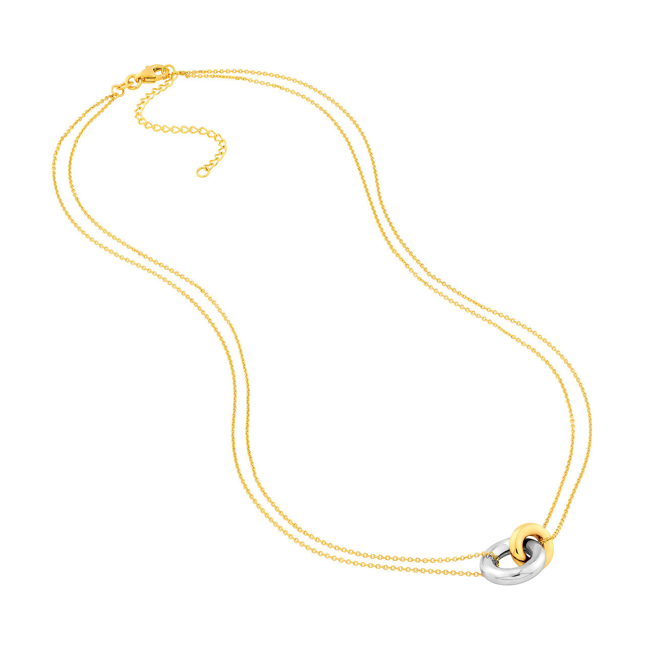 Two-tone simple necklace from My Store featuring intertwined metal links in a modern design.