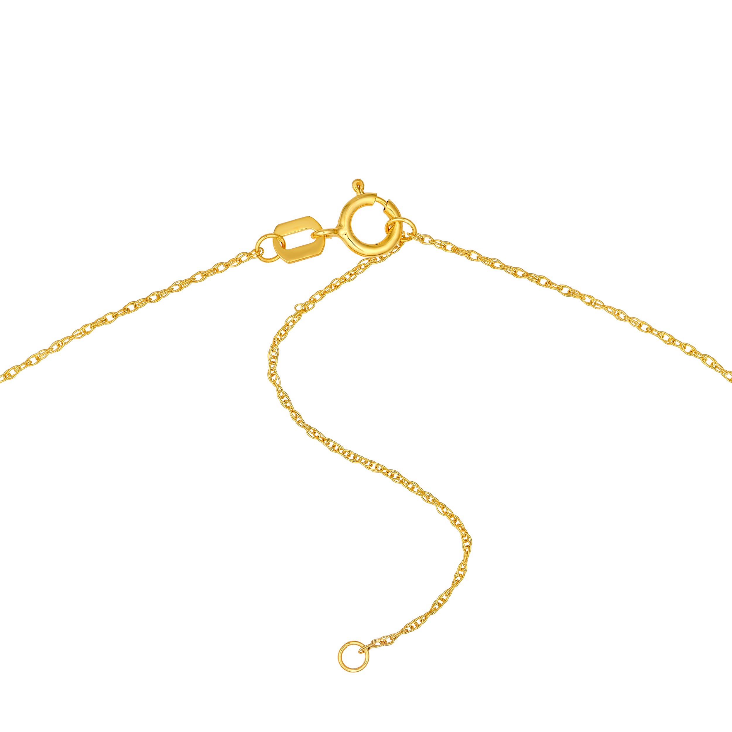 14K gold heart key necklace, close-up of the pendant