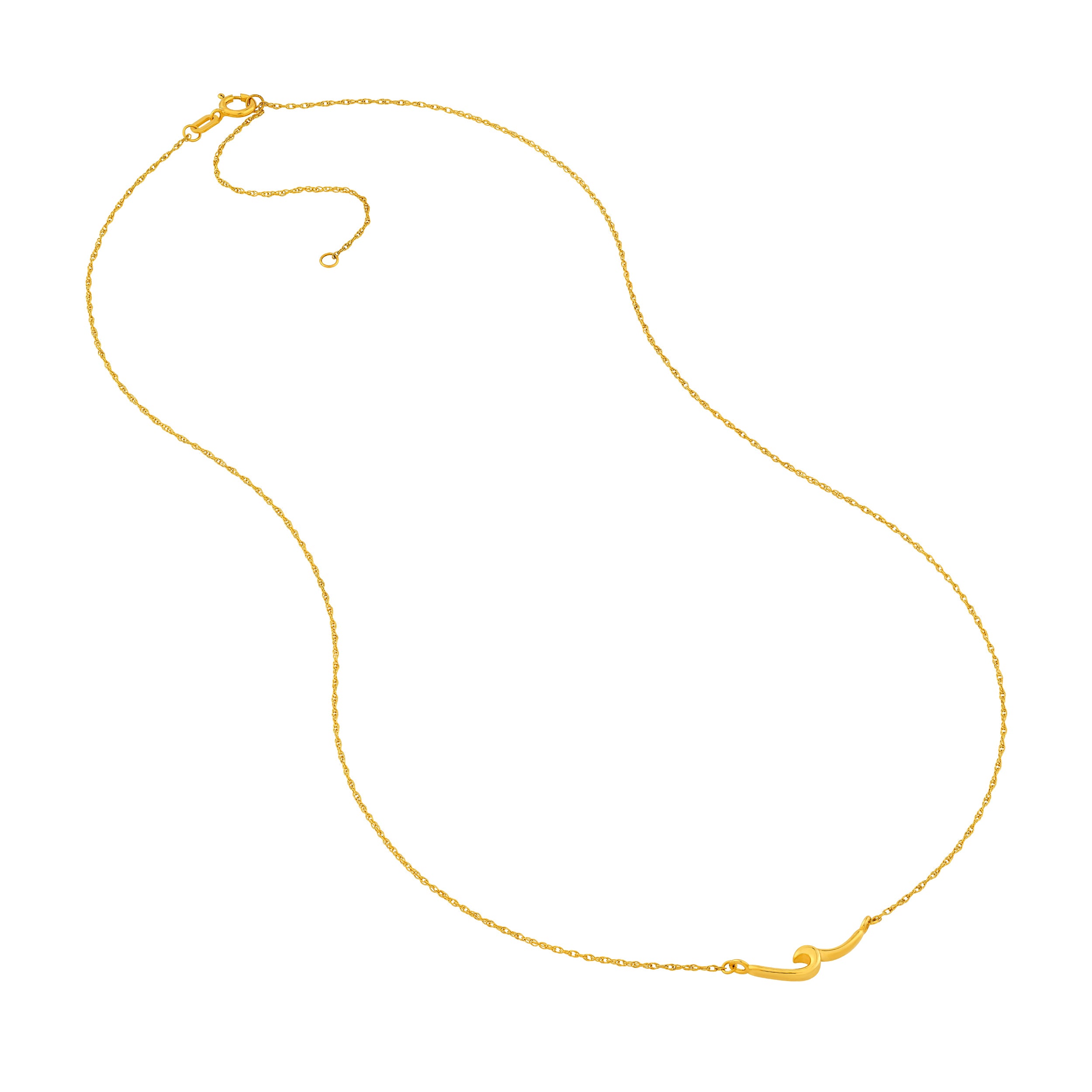 14K gold ocean wave necklace, alternate view
