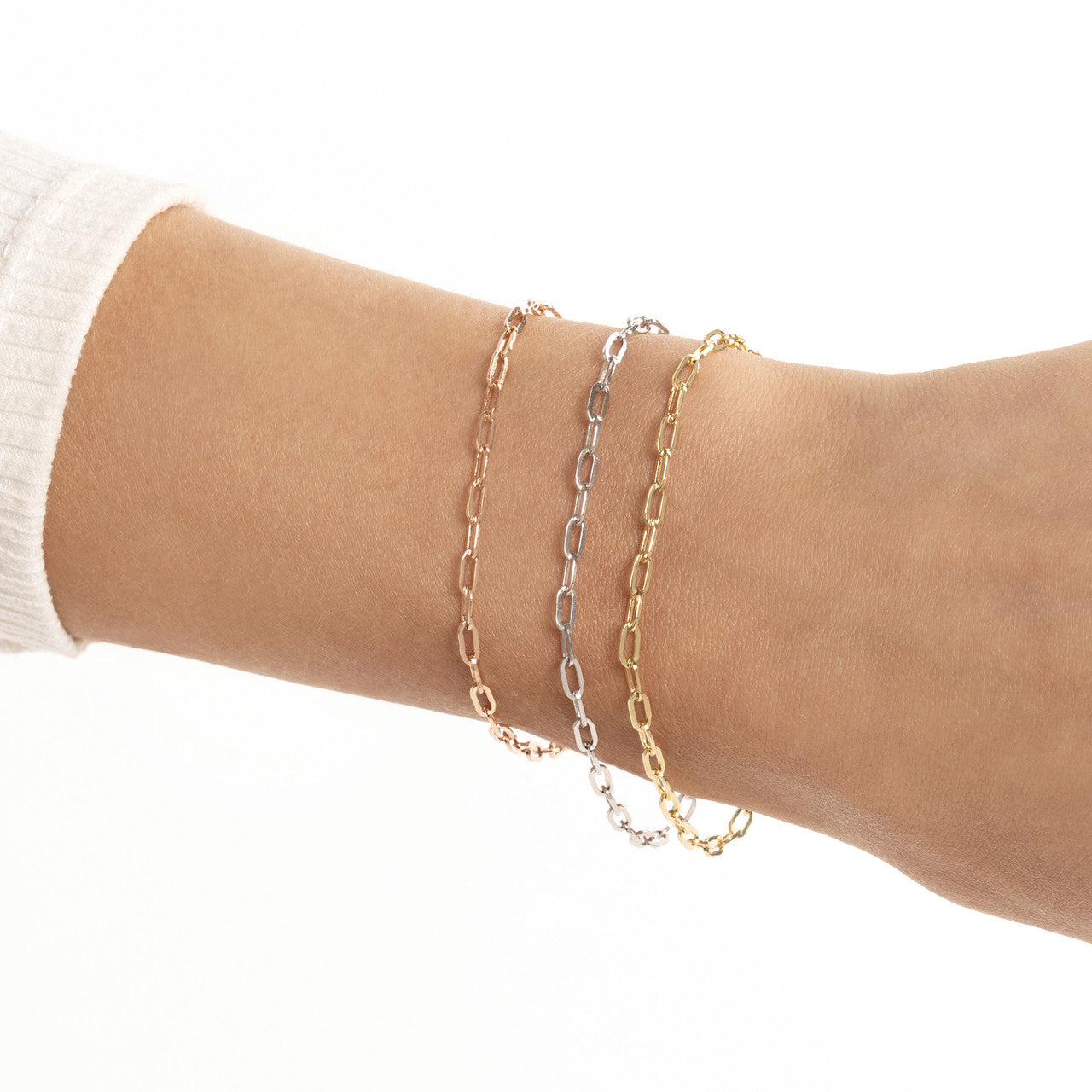 Thin Paper Clip Chain Bracelet