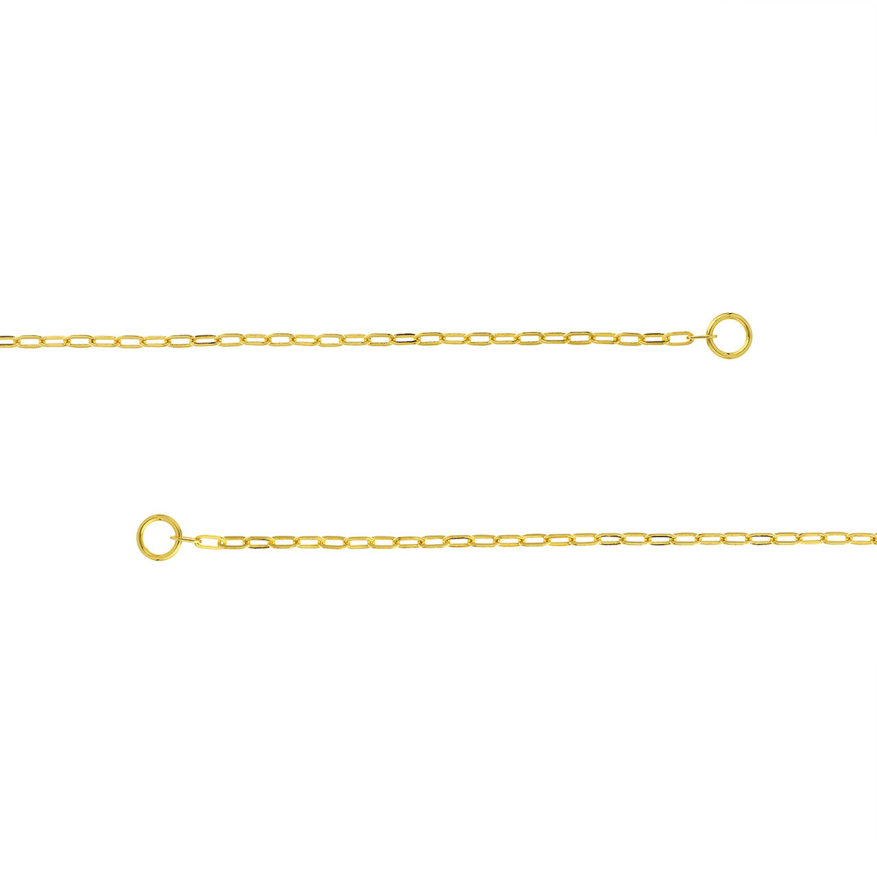 14K gold paperclip chain necklace draped to show drape and flexibility