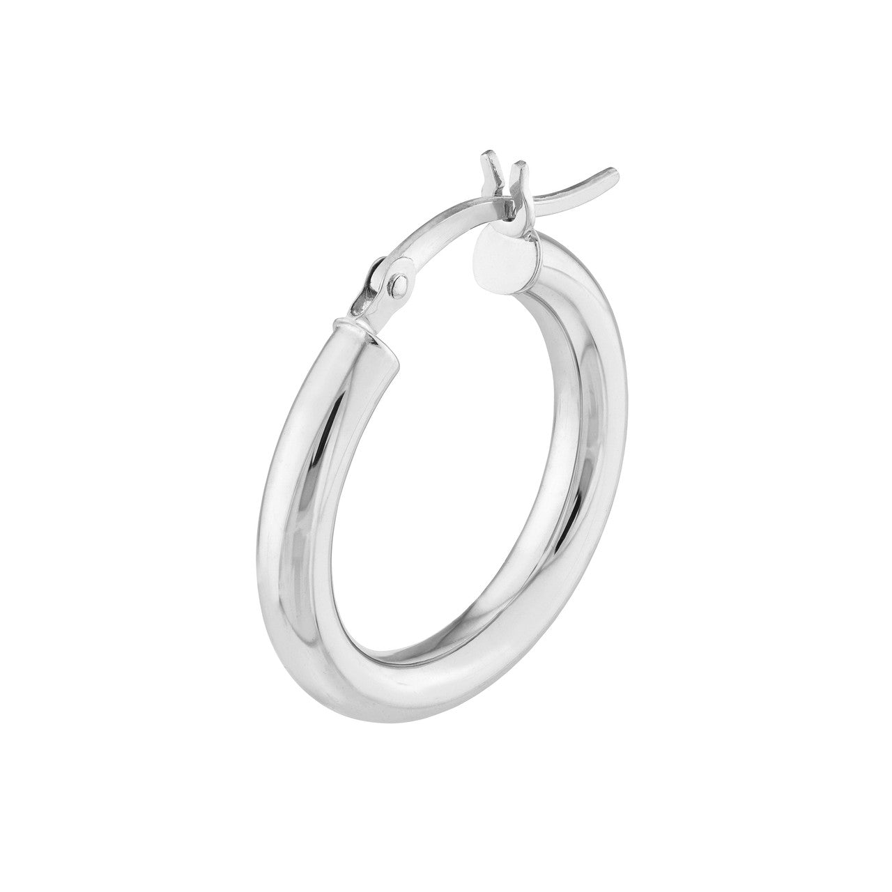3mm 14K gold polished hoop earrings, everyday sleek design