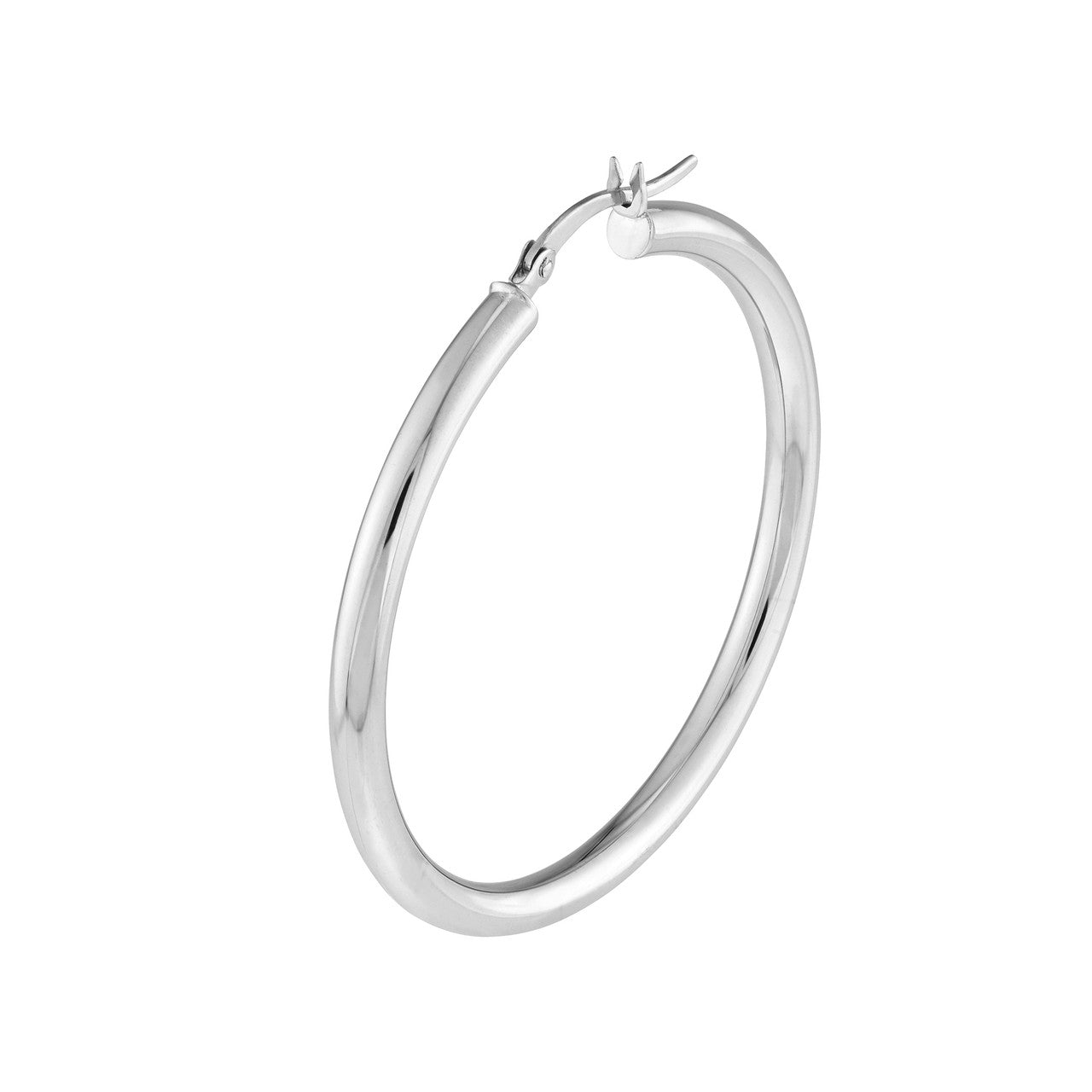 3mm 14K gold polished hoop earrings, lightweight everyday hoops