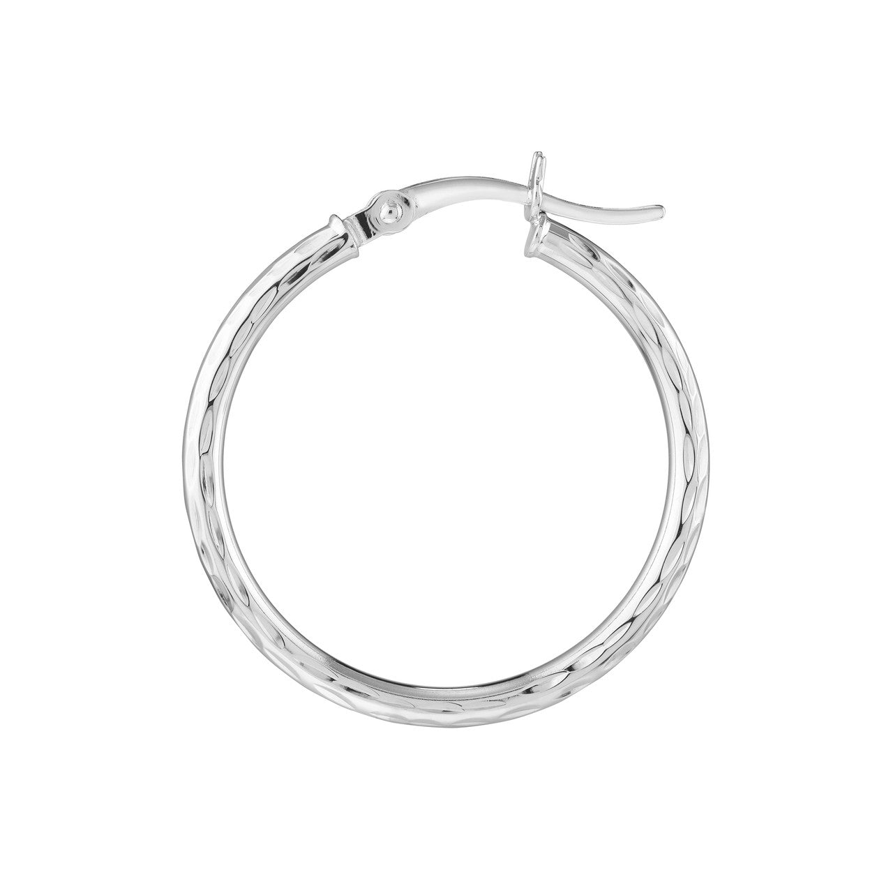 2mm x 25mm 14K gold diamond-cut hoop earrings for everyday wear