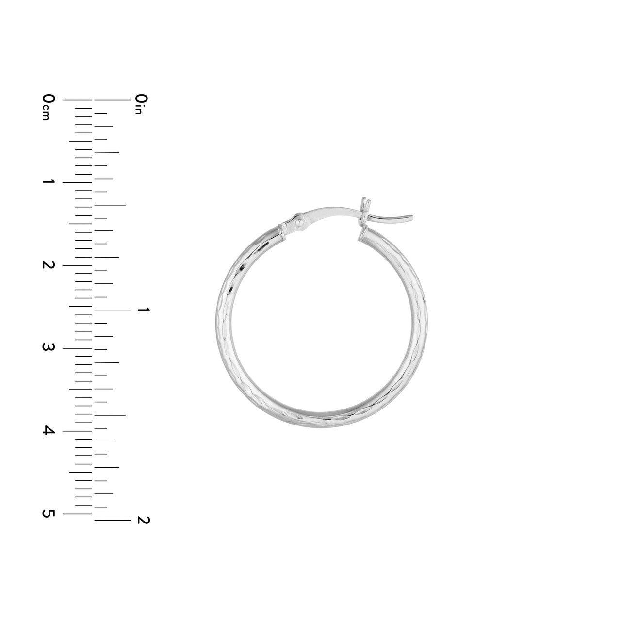2mm x 25mm 14K gold diamond-cut hoop earrings with intricate detailing